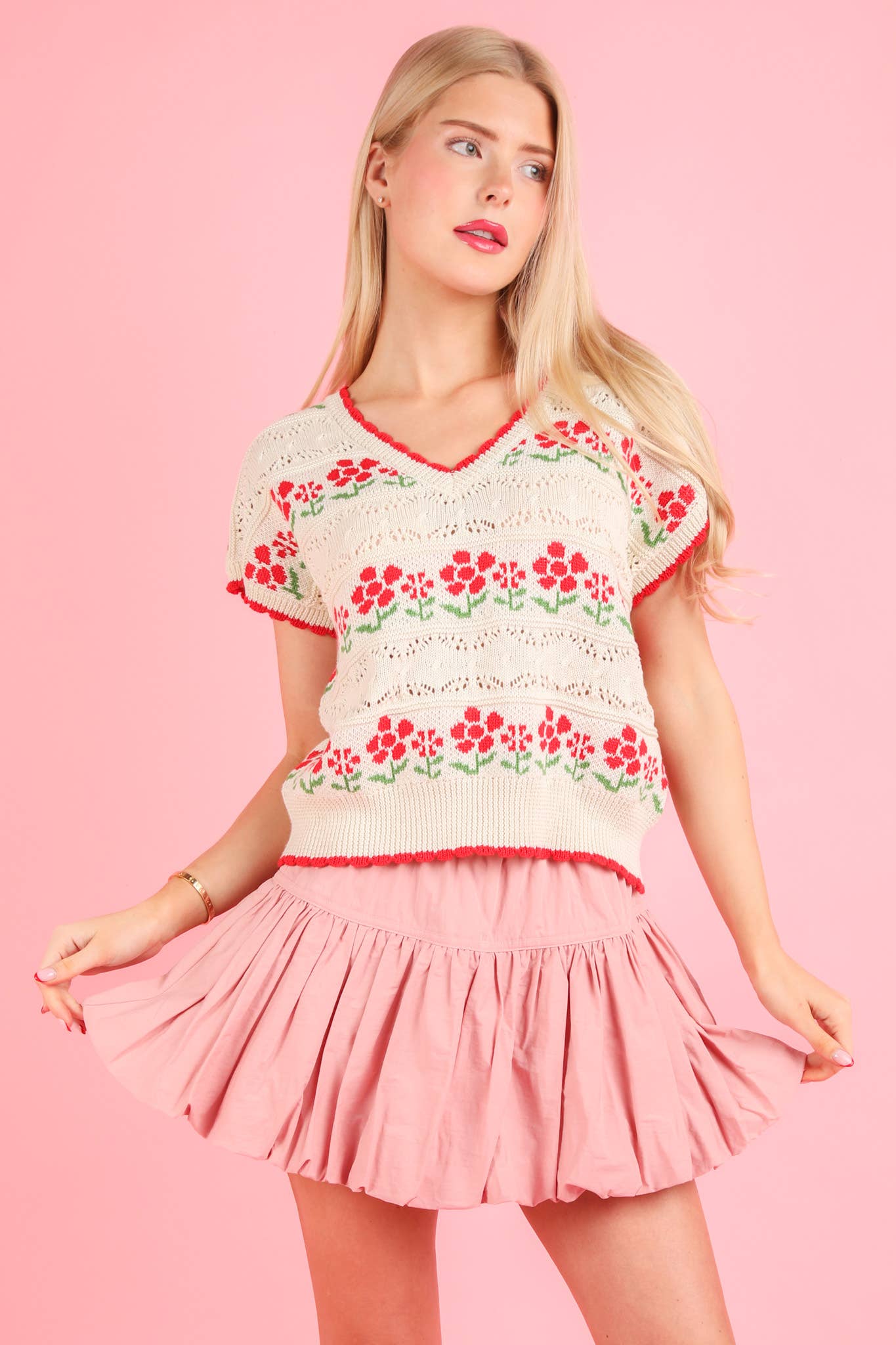 VERY J - Wholesale Skirt - Women's - NS50136-Bubble Mini Skirt with Inner Shorts7