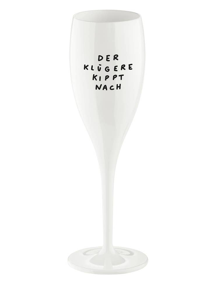 Glass with print CHEERS No. 1 THE SMARTER ONE POURS NEXT for wholesale by Koziol ideas for friends GmbH
