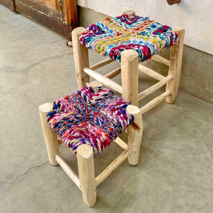 SOUK in the CITY - Wholesale Stool - Boucherouite Stools (set of 2)1