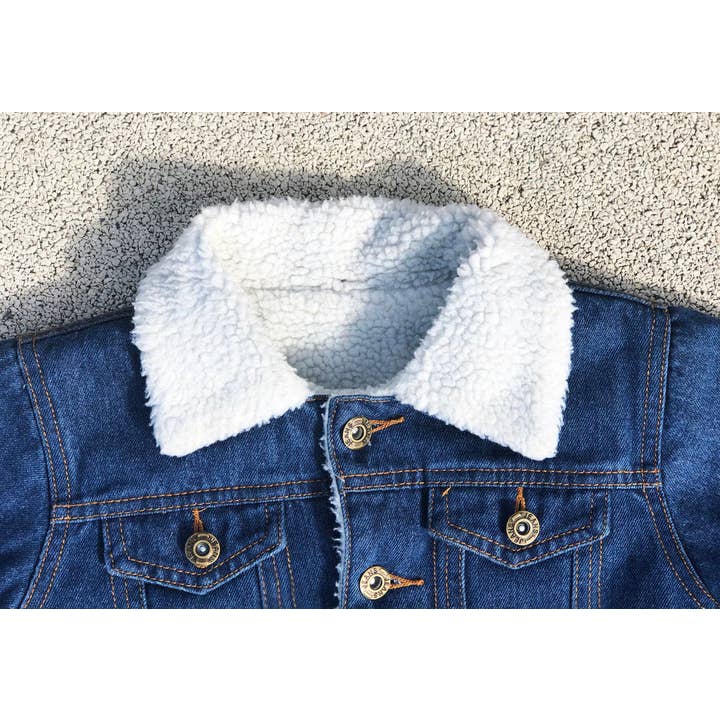 PATCHYTIGER – Großhandel Jeansjacke – Kinder – Maßgeschneiderte Shearling-Jeansjacke für Kinder - Classic Tiger