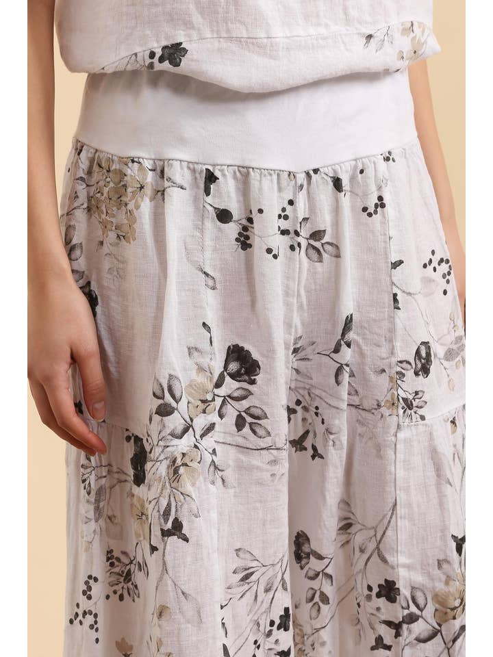 LÉA & LUC - Wholesale Pants – Women's - Floral print trousers in 100% Linen REF. 3052621