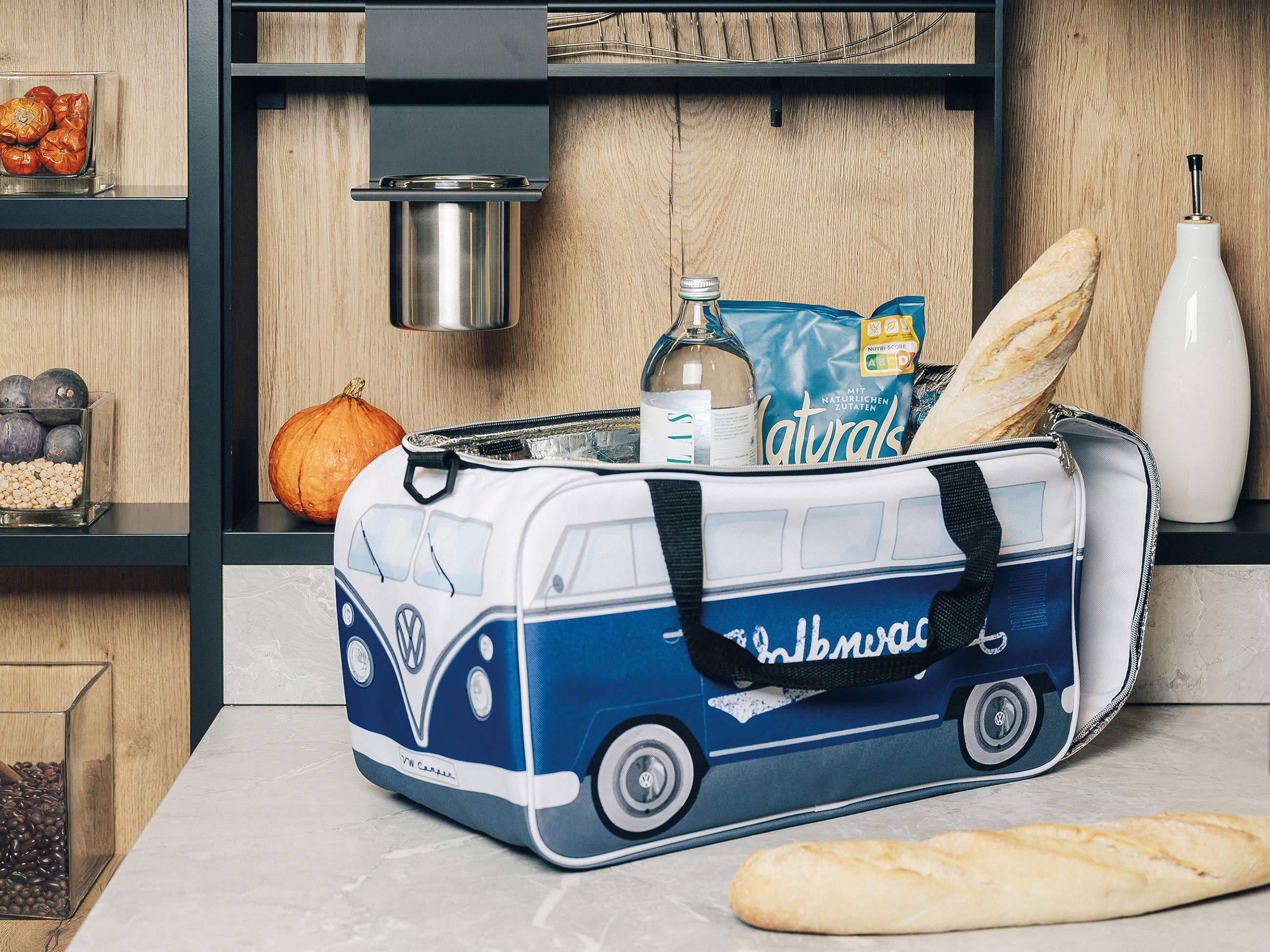 VW Collection by BRISA - Vente Glacière/sac isotherme - Sac isotherme de voyage léger VW T1 Bus (25 l) – bleu/blanc6