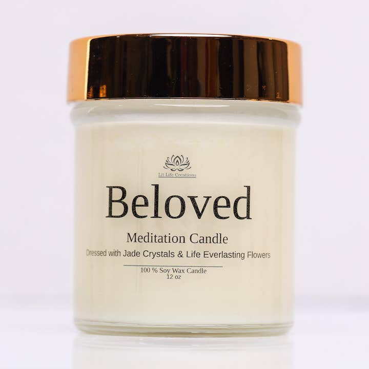 Beloved 12oz Meditation Candle for wholesale by Lit Life Creations