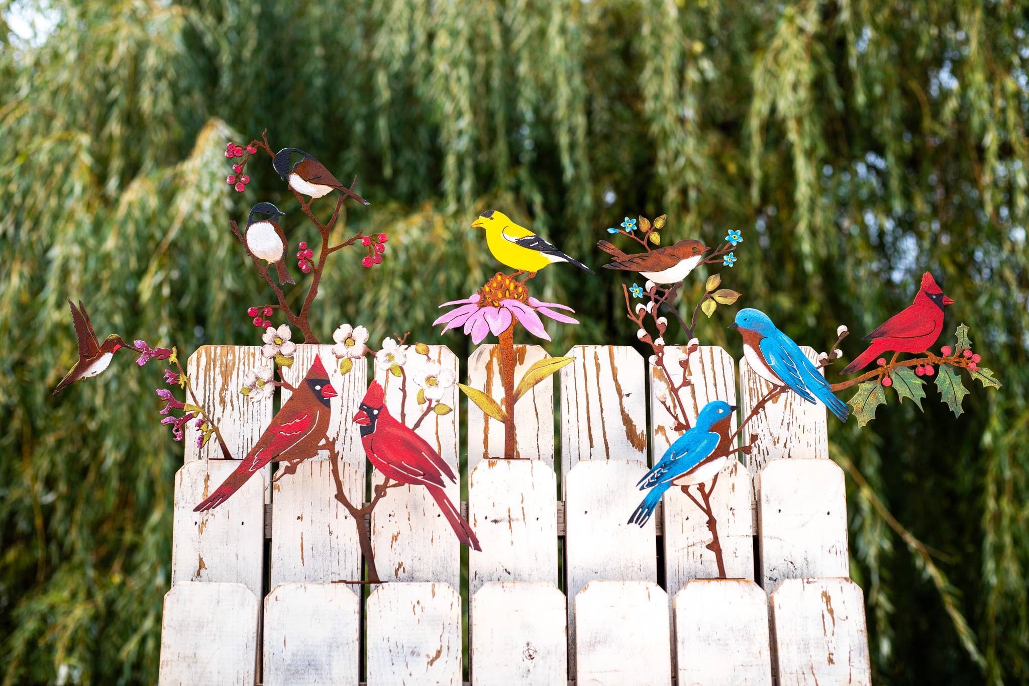 Elegant Garden Design - Wholesale Garden/Lawn Stake - Goldfinch on Cone Flower Pick -Painted2