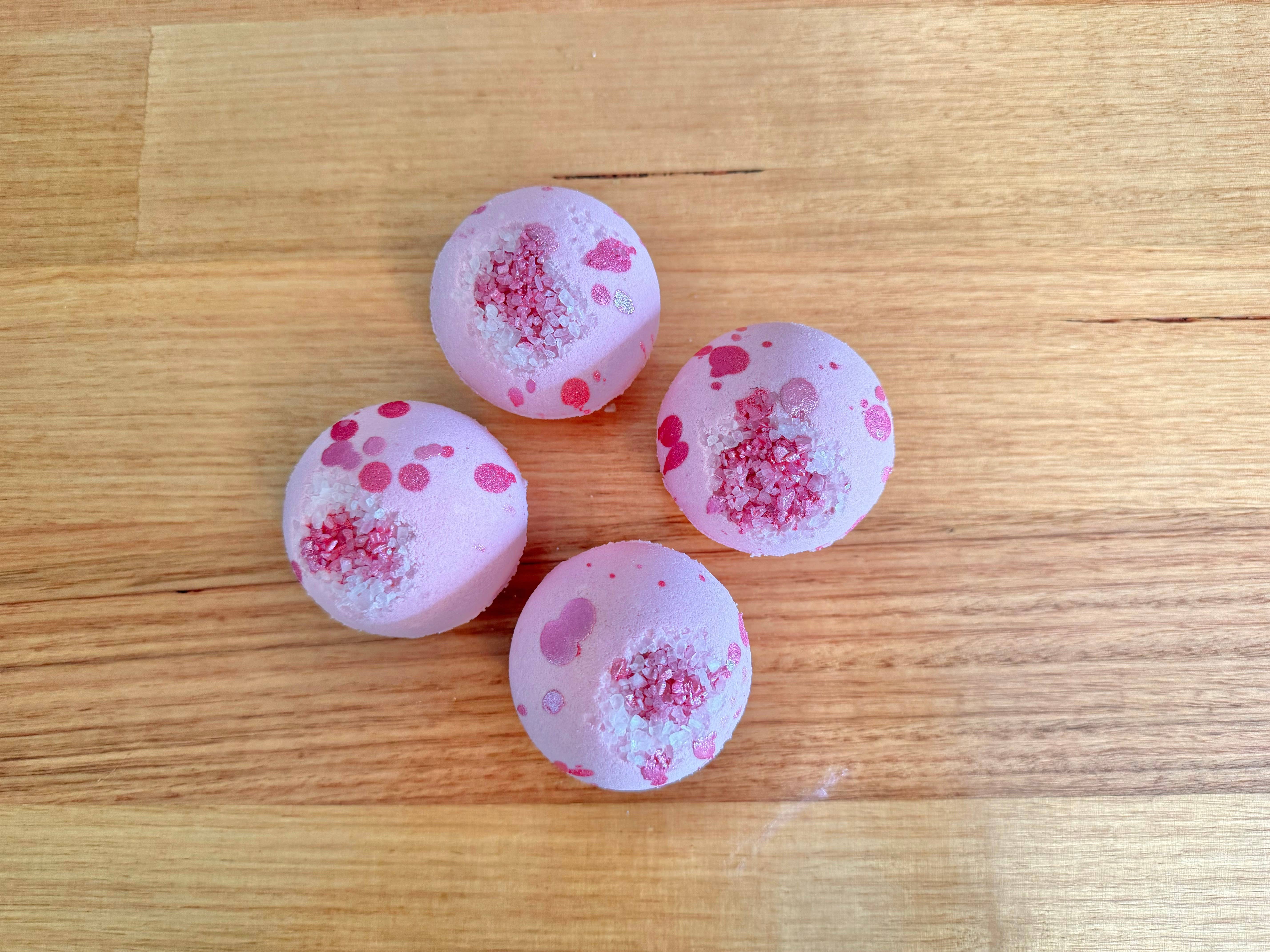 Suave Soaps - Vente Bombe de bain/poudre effervescente pour le bain - Bombe de bain au lait de chèvre en quartz rose faite à la main2