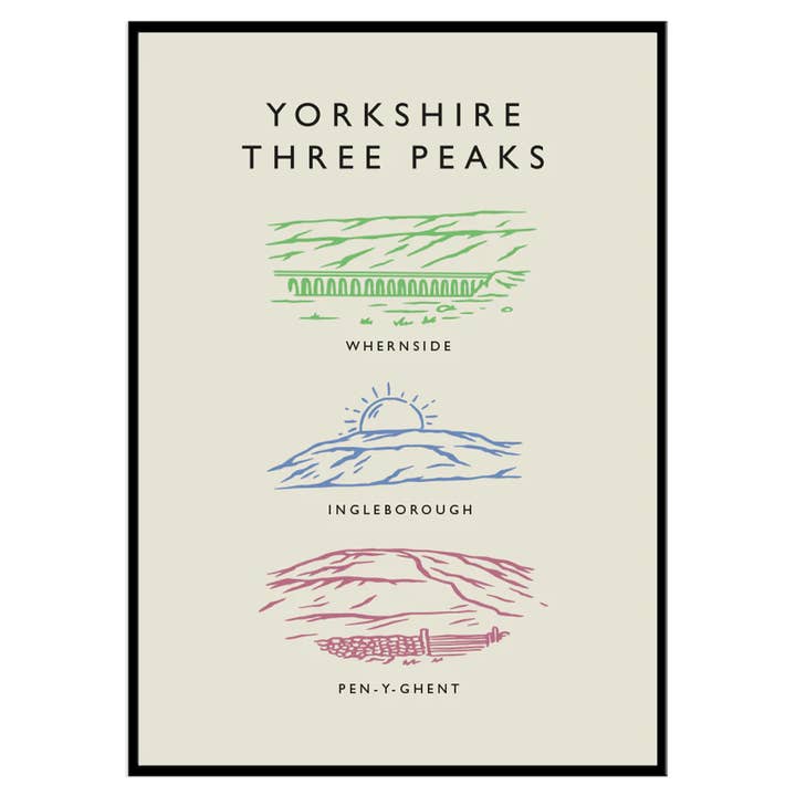 Yorkshire Three Peaks - Print for wholesale by The Yorkshire Print Company