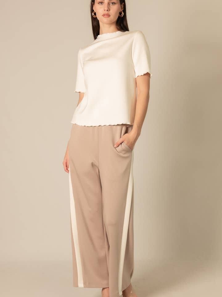 P. CILL – Engroshandel Bukser - Dame – P. CILL Butter Modal sidekontraststribede bukser9