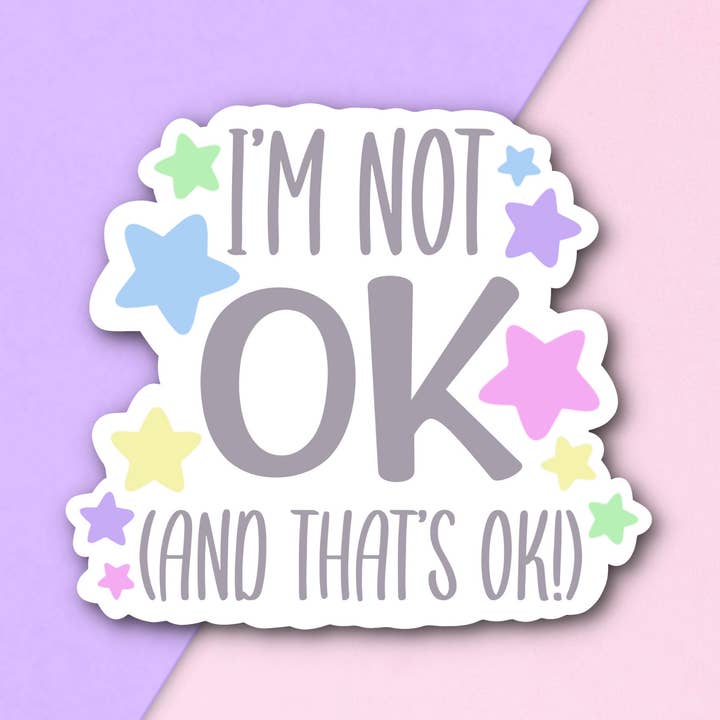 Sticker « Je ne vais pas bien » | Mignon | Kawaii | Santé mentale pour la vente par FuzziesArtDesigns