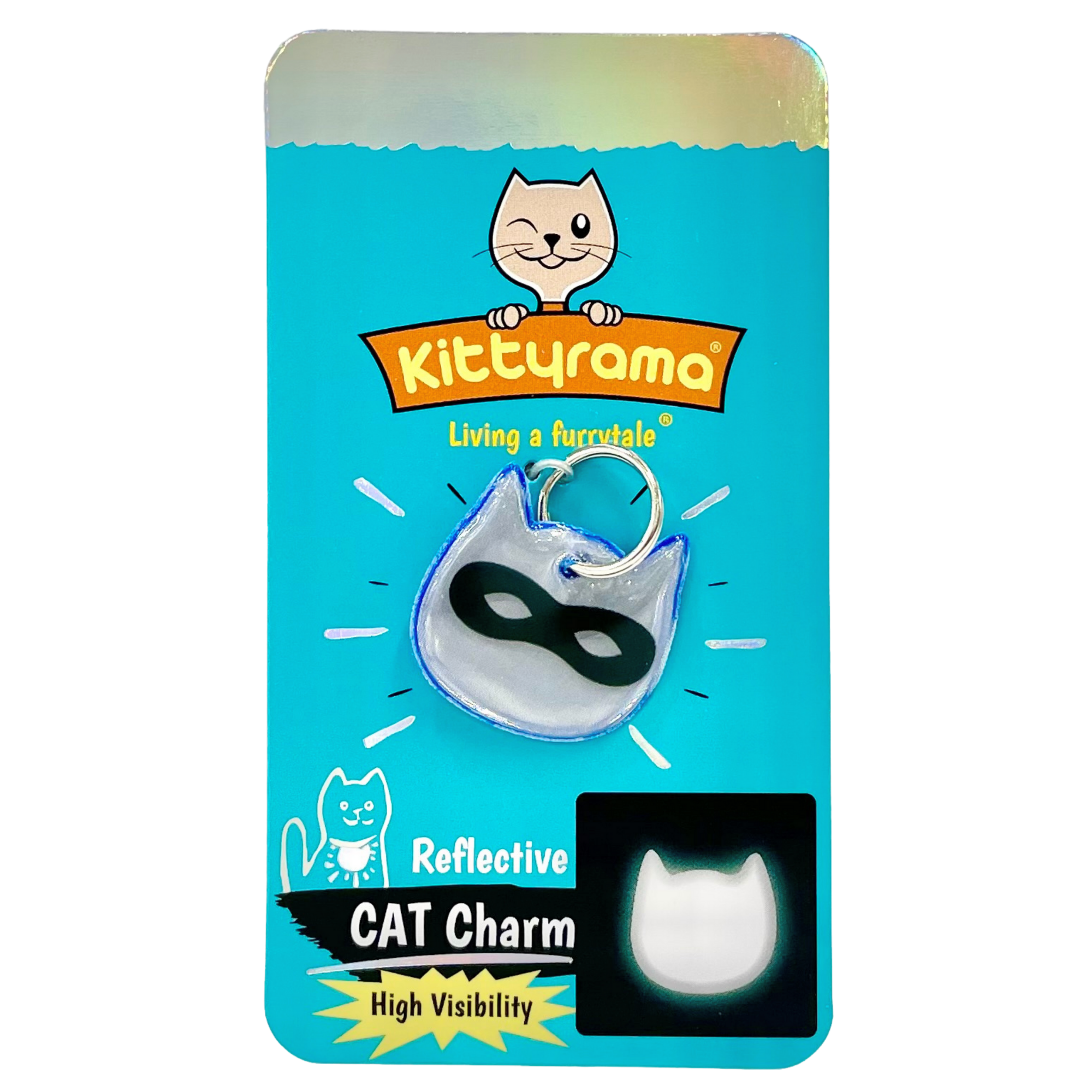 Kittyrama Reflective Cat Charm Fits All Reflective Cat Collars Lightweight Safety Cat Tag High Visibility Other Styles Available Waterproof 
