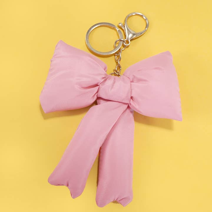 JOSSLYN by wall to wall - Wholesale Keychain - Women's - TRENDING PUFFY BOW RIBBON BAG CHARM KEYCHAIN | 40KC109