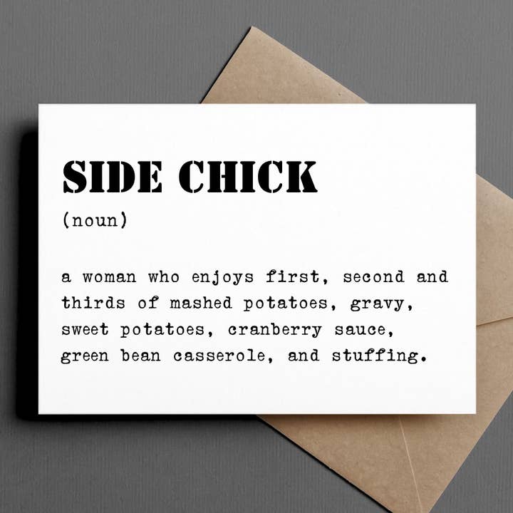 lustige Thanksgiving-Karte | Definition von Nebenfrau für den Großhandel von Ink & Attitude Stationery Company