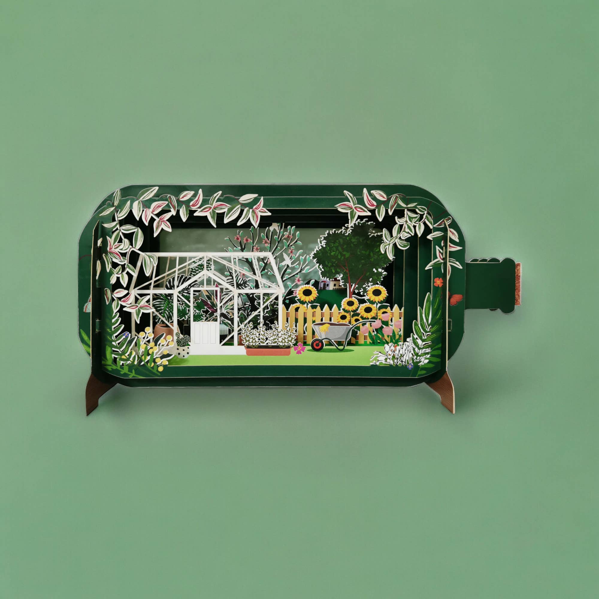 Alljoy Design - Wholesale Everyday Greeting Card - Greenhouse Message in a Bottle Pop Up Card