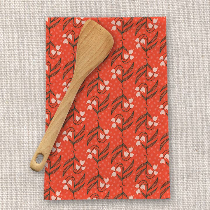 Rebecca Jane Woolbright - Wholesale Tea Towel - Flower Bell Tea Towel - Holiday Kitchen Linen & Decor0