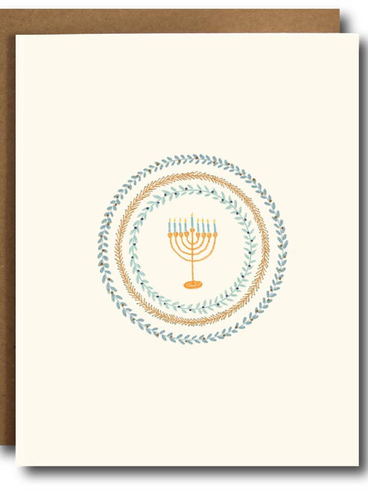 Menorah Hanukkah Card for wholesale by The Card Bureau
