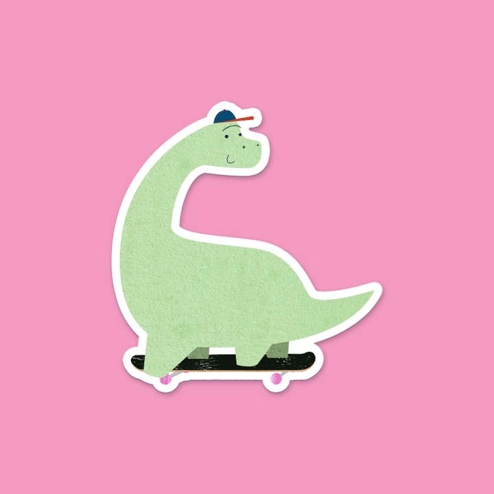 Sincerely, Rob - Wholesale Sticker - "Skate-a-saurus" Vinyl Die-cut Sticker
