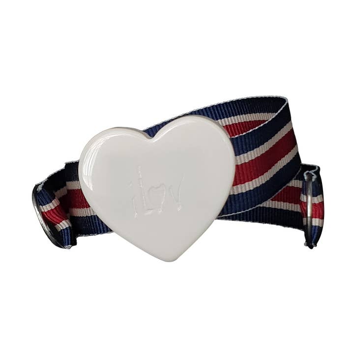 PULSERA iLOV AZUL/ROJO CORAZÓN BLANCO para venta al por mayor de Smartever Srl
