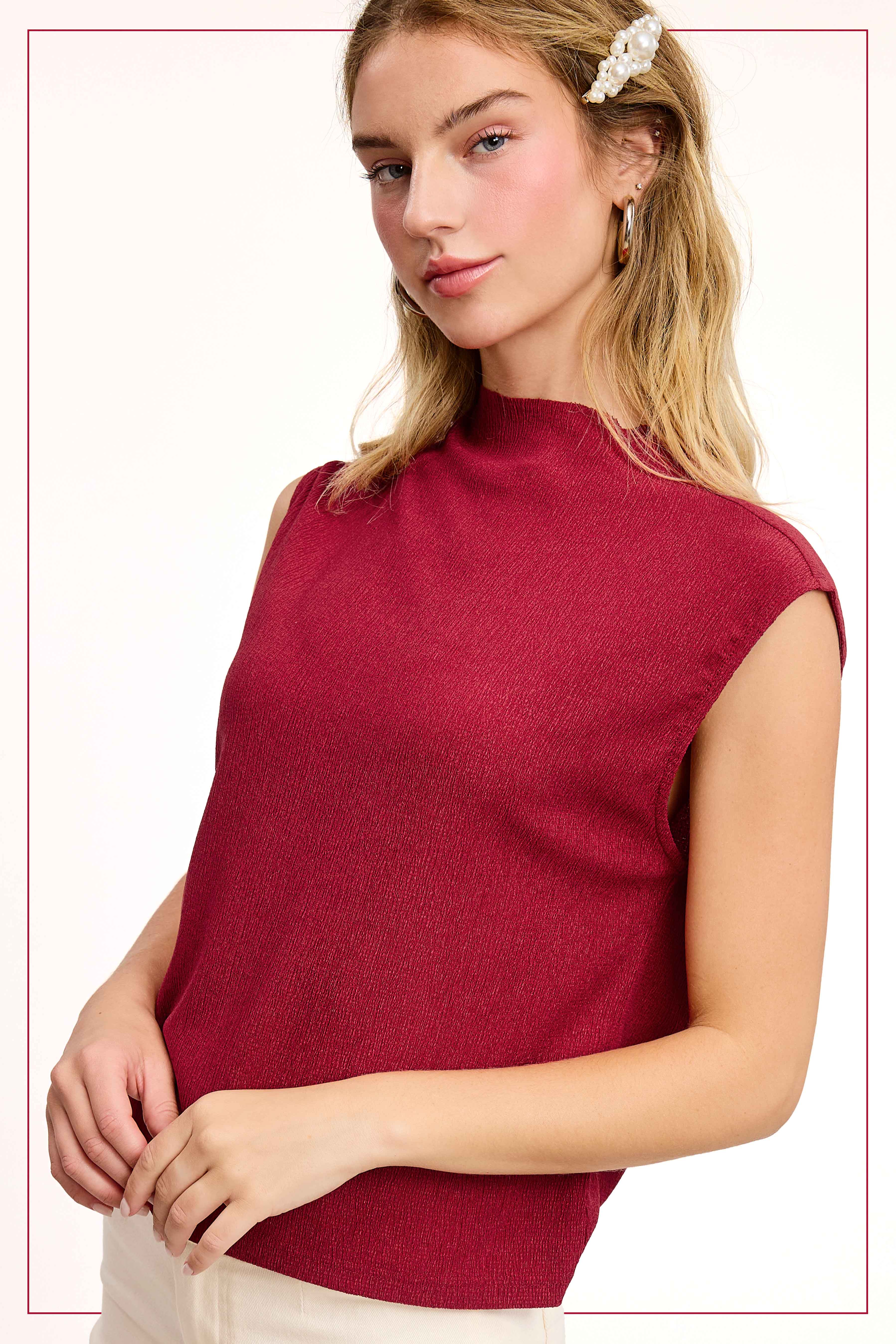 La Miel – Engroshandel Tanktop – Kvinder – HCT7705-elastisk krøllet stof ærmeløs top25