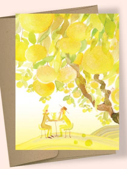 CARTE DE VOEUX AQUARELLE YELLOWSCAPE pour la vente par Studio Masha D'yans