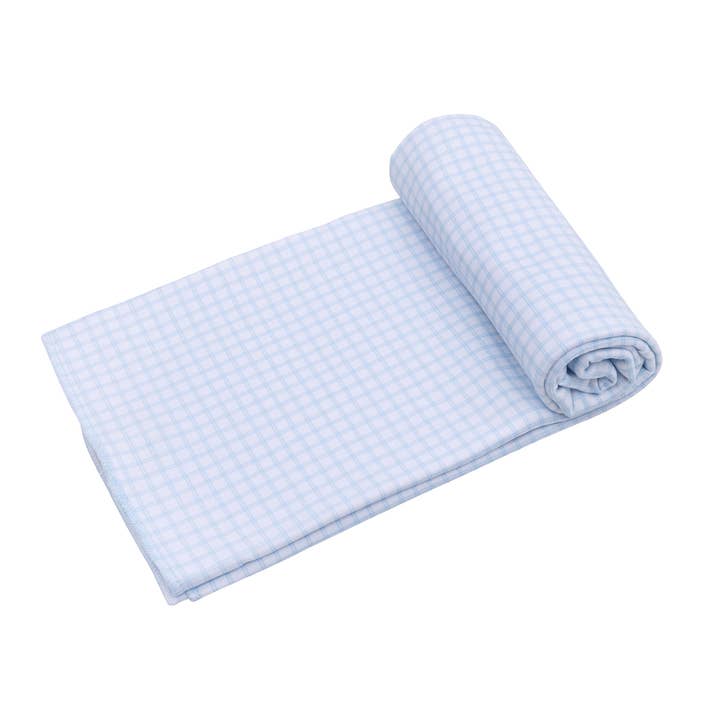 Couverture d'emmaillotage Peek-A-Boo Wishes - Bleu clair pour la vente par Magnolia Baby