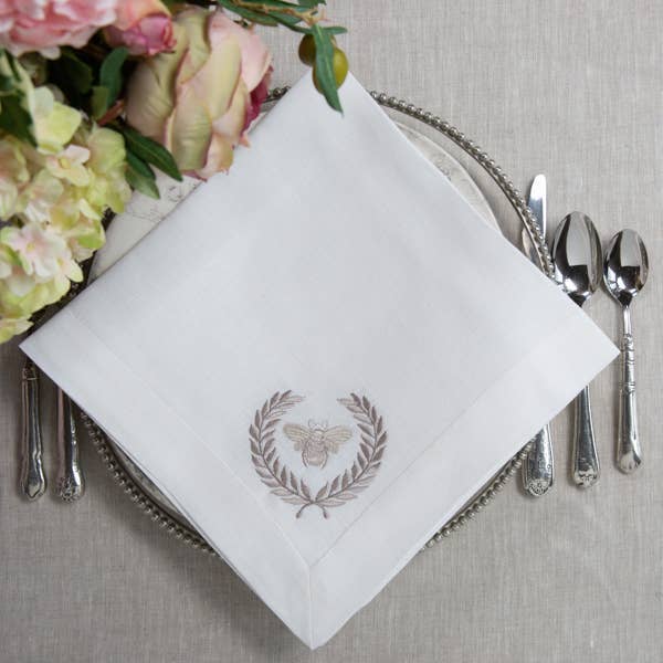 Arte Italica & Crown Linen Designs - Wholesale Dinner & Cloth Napkin - Bumble Bee Large Linen Napkin1