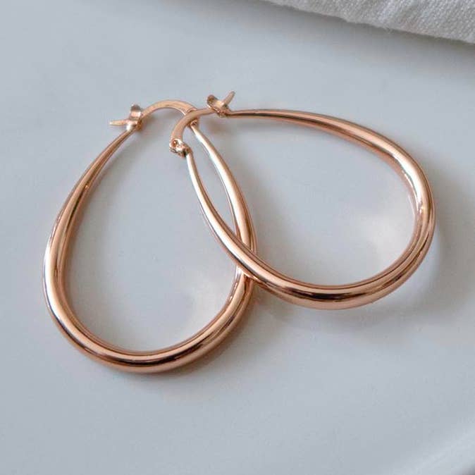 Oval Hoops K18 Rose Guld for engroshandel hos Bowie & Co