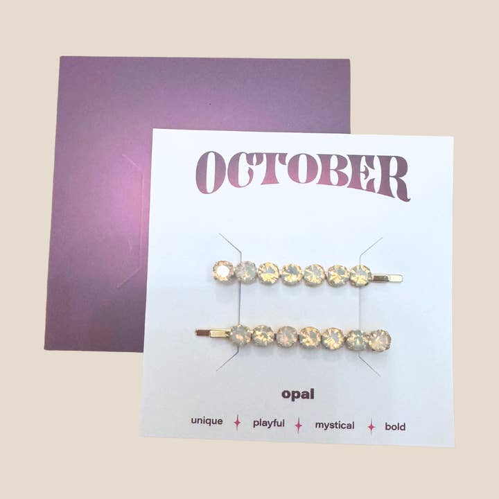 October Birthstone Hair Pins for wholesale by Ellipsis Goods