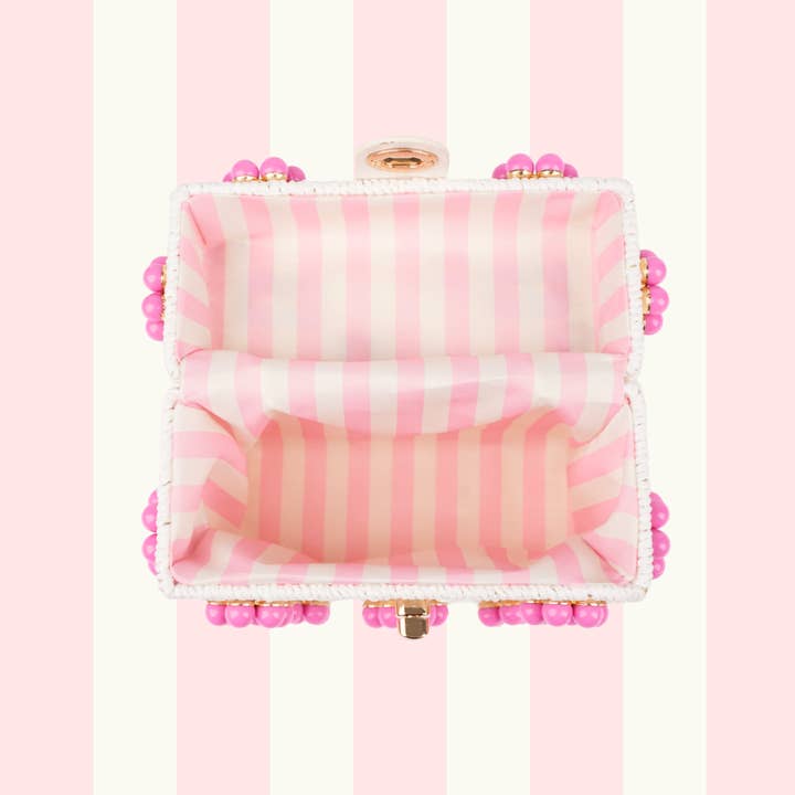 By Jenna Lee - Wholesale Top Handle Bag - Women's - Wicker Bucket Daisy Flower Purse32