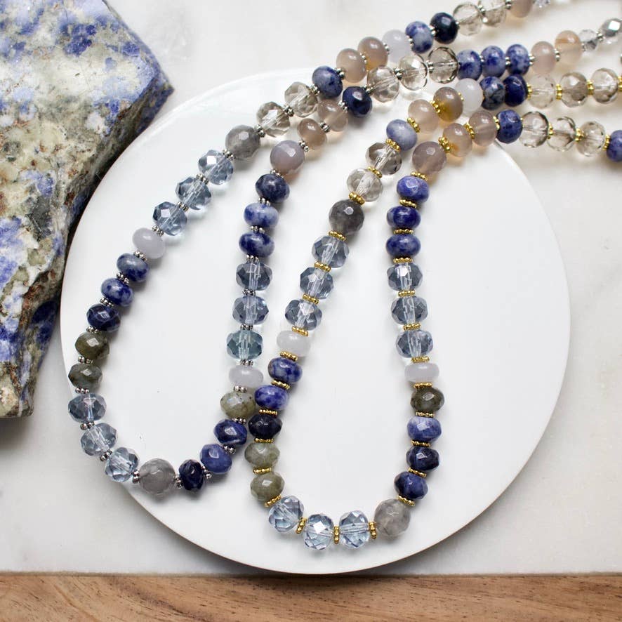 a.v. max – Colar com missangas/pérolas por atacado – Colar Gemma Medium Rondelle|16 Combinações de Pedras34