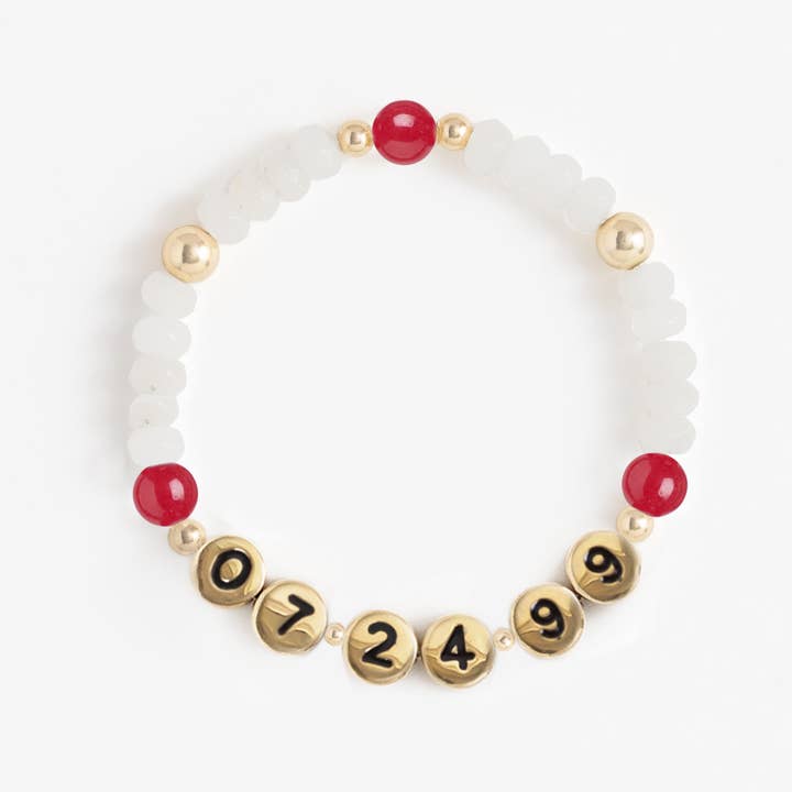 Names For Good - Wholesale Beaded Bracelet - Birthstone Beaded Stretch Bracelet (July, Ruby)3