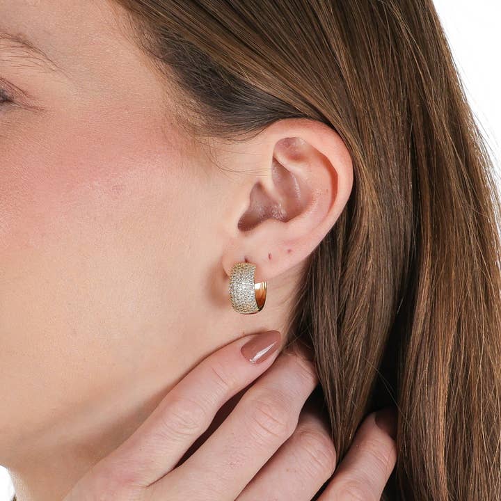 14k Gold Plated Statement Pavé | Earring | Best Sellers for wholesale on Faire