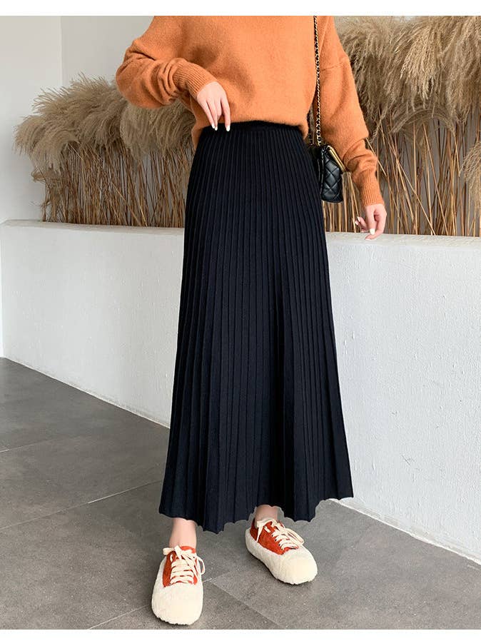 Marayn - Wholesale Skirt – Women’s - Chic ALine Knit Maxi Skirt AutumnWinter23