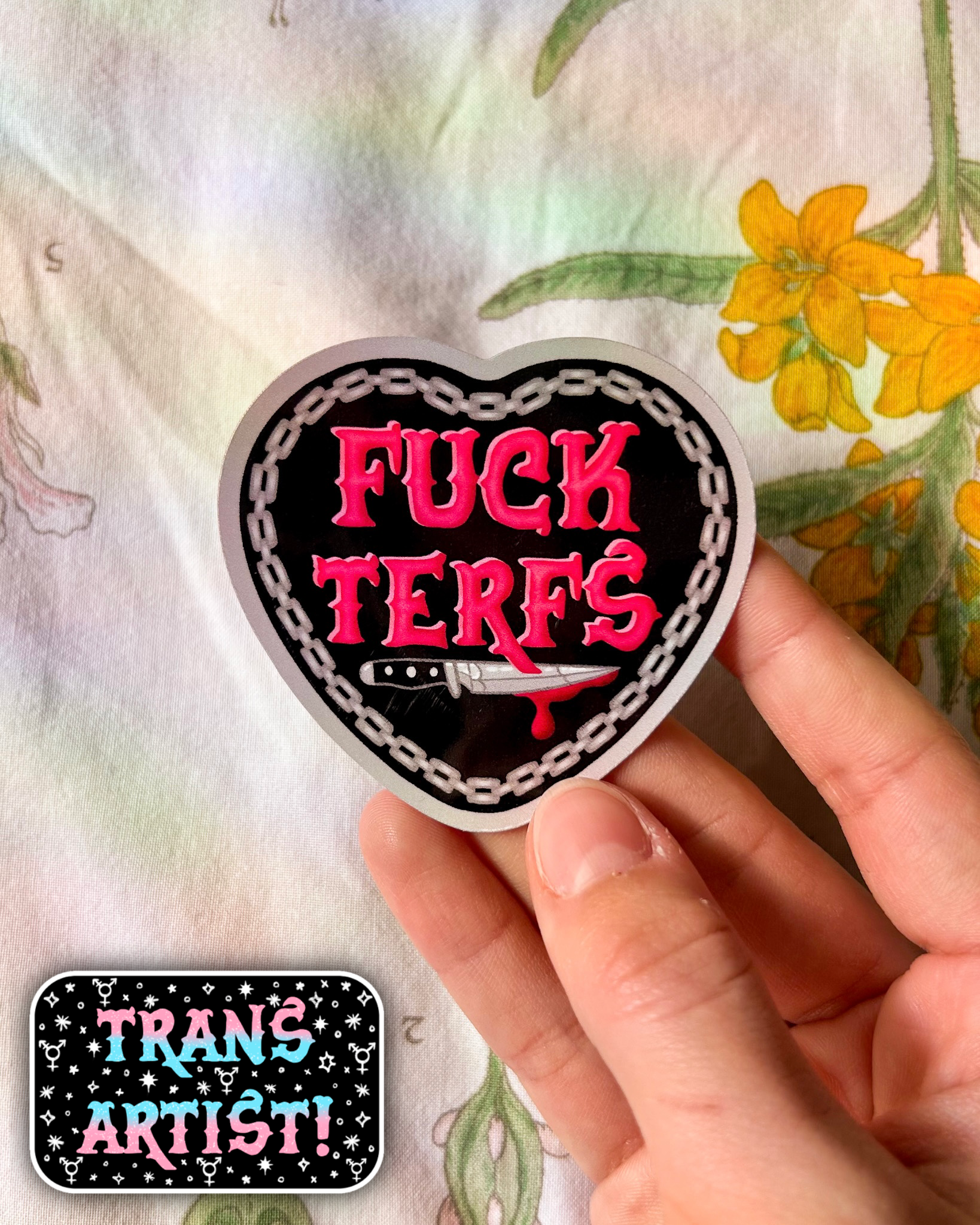 Hollandaize Art - Wholesale Sticker - Fuck TERFs Trans Pride Sticker // LGBTQ+ Transgender Pride1