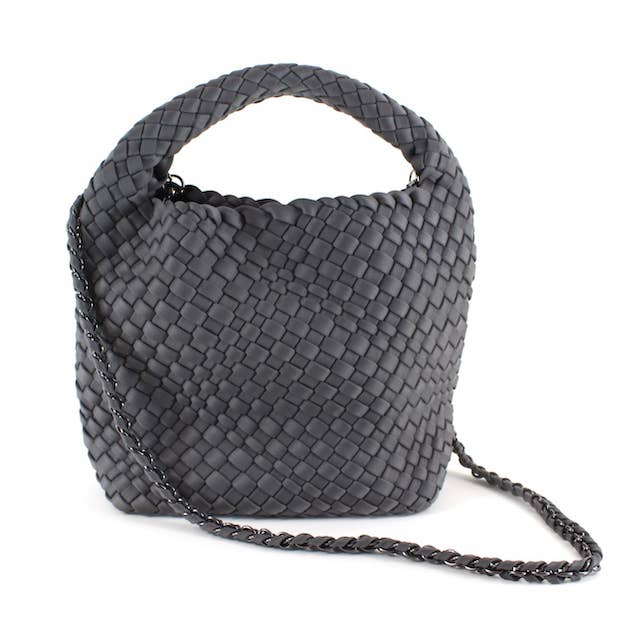 Pretty Persuasions - Wholesale Crossbody Bag - Women's - P23093 Small Nylon Woven Hobo Crossbody Bag w/Cosmetic Pouch4