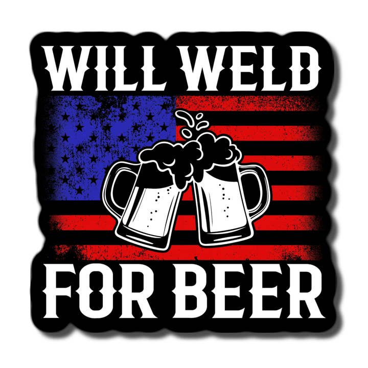 Vil svejse til øl USA svejserklistermærke for engroshandel hos Lyrical River Designs