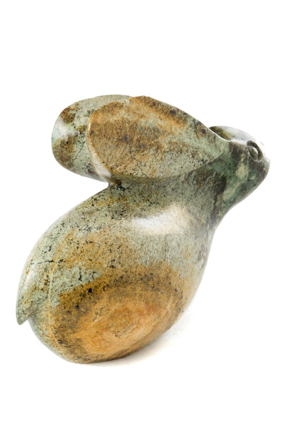 African Modern - Wholesale Sculpture - Hand Carved Green Serpentine Stone Rabbit Sculpture2