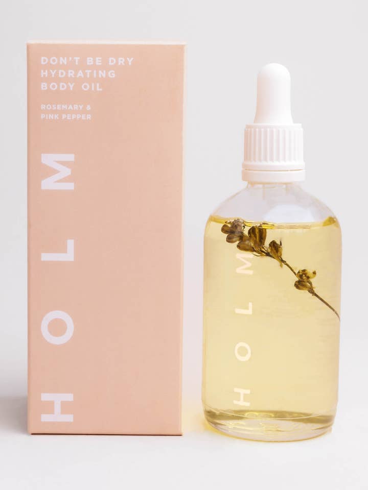 HOLM 'DONT BE DRY' Pink Pepper & Rosemary Body Oil - 100ml for wholesale by House of Lady Muck (HOLM)