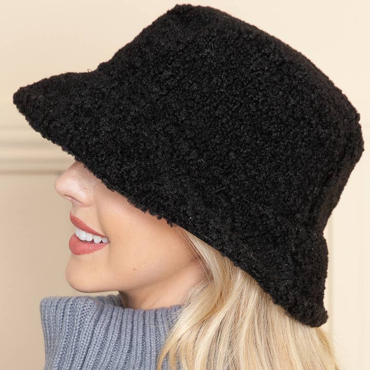 Justin & Taylor - Wholesale Bucket Hat - Women's - Chill Out - Reversible Fluffy & Velvet Bucket Hat
