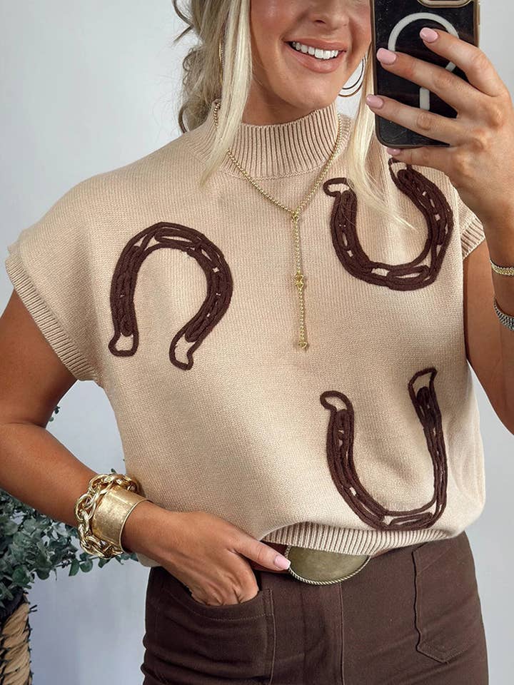 Gilet Pull Motif Fer à Cheval pour la vente par Soli Echo