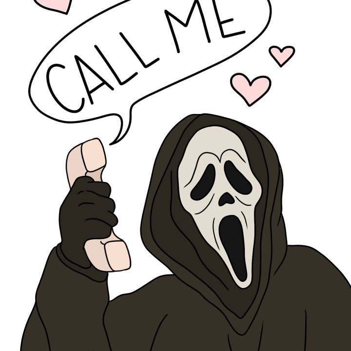 Tess Givnish Artist - Wholesale Everyday Greeting Card - Call Me Ghostface Greeting Card1