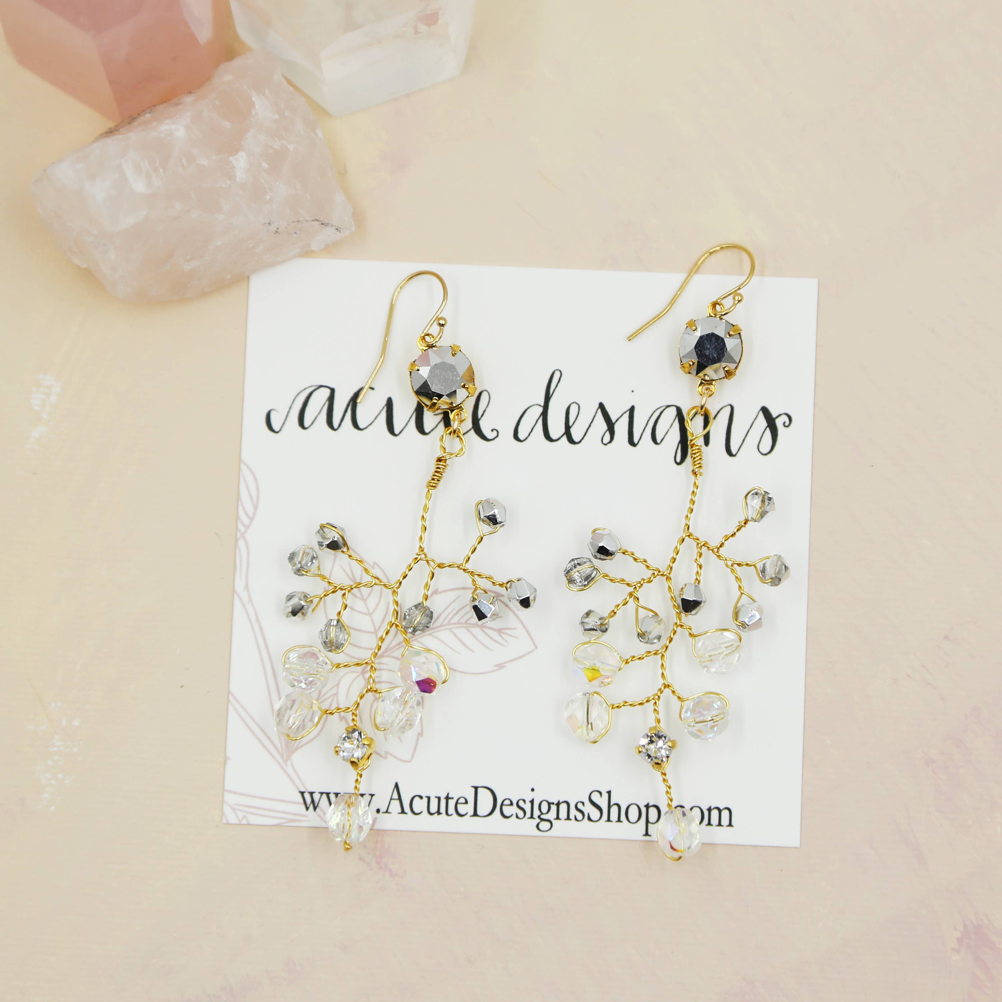 Acute Designs - Wholesale Dangle Earrings - Swarovski Vine Statement Earrings 3