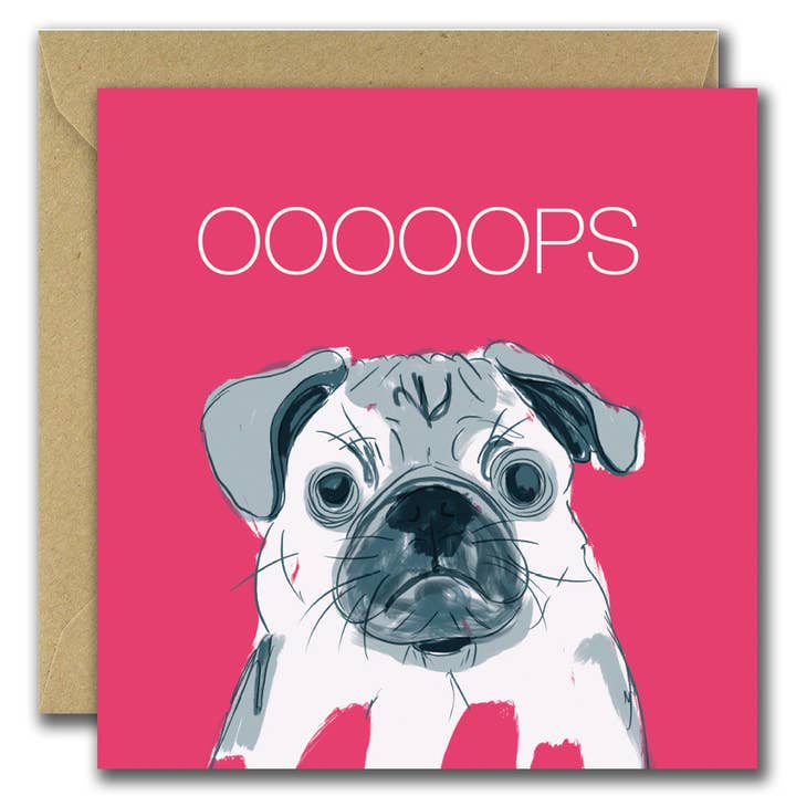 Oooops hverdagslykønskningskort, FSC-kort med kraftkonvolut for engroshandel hos She Designs He Prints