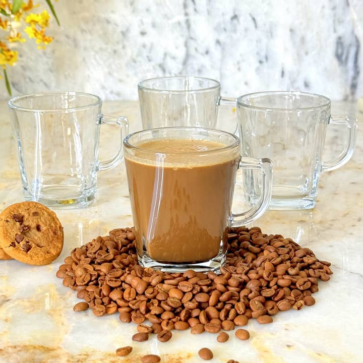 PRIMA 10 oz Square Glass Mug for wholesale by RED POMEGRANATE COLLECTION