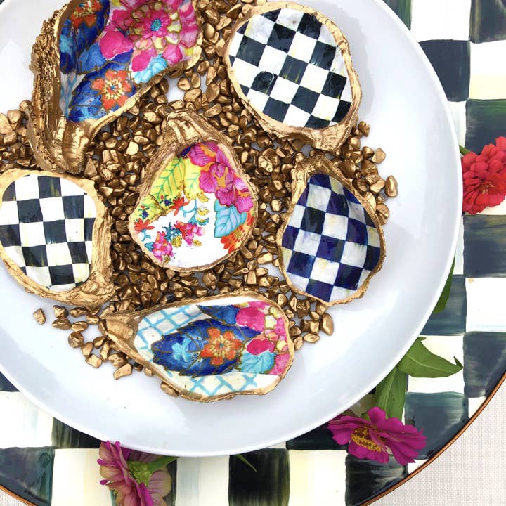Kcrookdesign - Wholesale Decorative Plate/Dish/Bowl - Mackenzie Courtly Black or Royal Blue Check Decorative Plate
