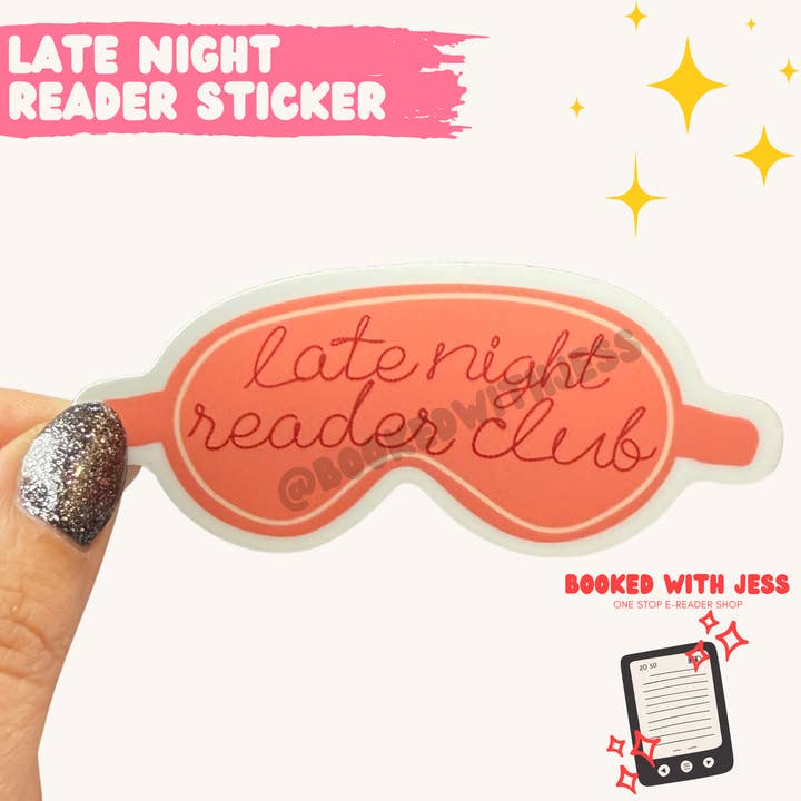 Late Night Reader Sticker for wholesale by Booked with Jess