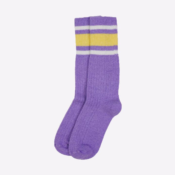 Striped Socks in Lavender for wholesale by GiGi Knitwear