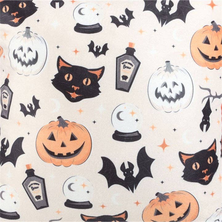 Something Different Wholesale - Wholesale Throw/Decorative Pillow - 35cm Square Spooky Cat and Pumpkin Halloween Print Cushion3