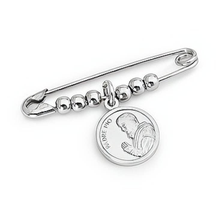 Silver Padre Pio-stift för wholesale av Guadalupe Gifts