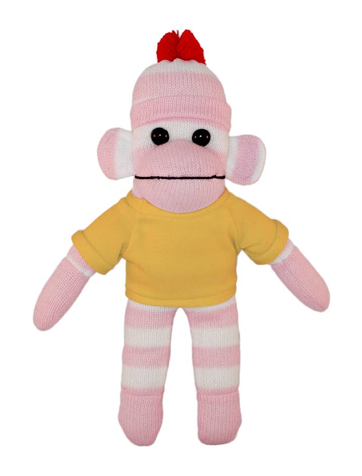 Plushland – Großhandel Kuschel-/Plüschtier – Kind & Baby – Pink Sock Monkey Sitzsack Tier 25,4 cm14