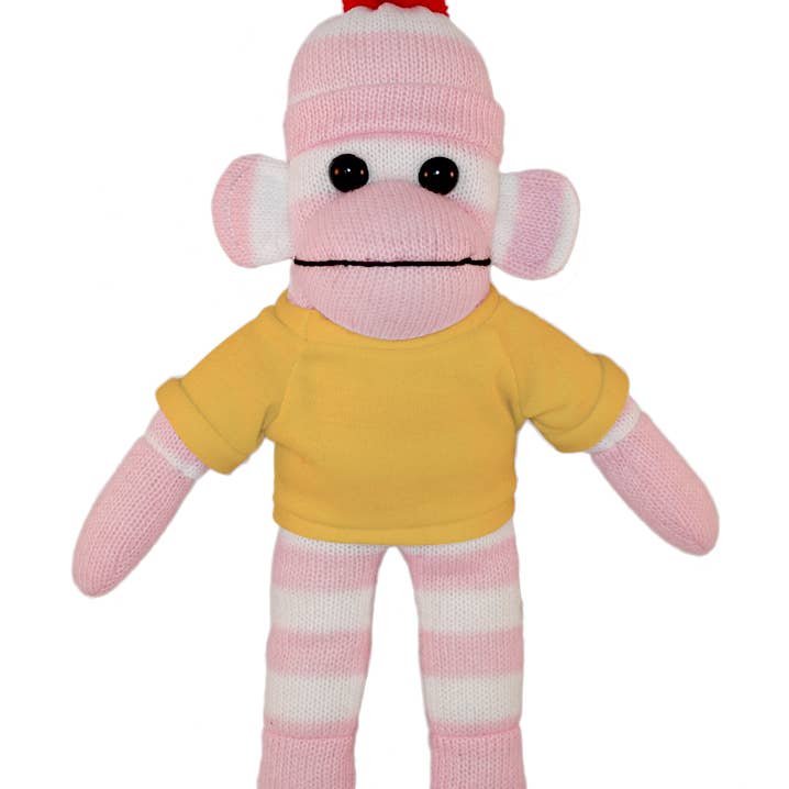 Plushland - Wholesale Stuffed/plush toy – Kids & baby - Pink Sock Monkey Bean Bag animal 10"14