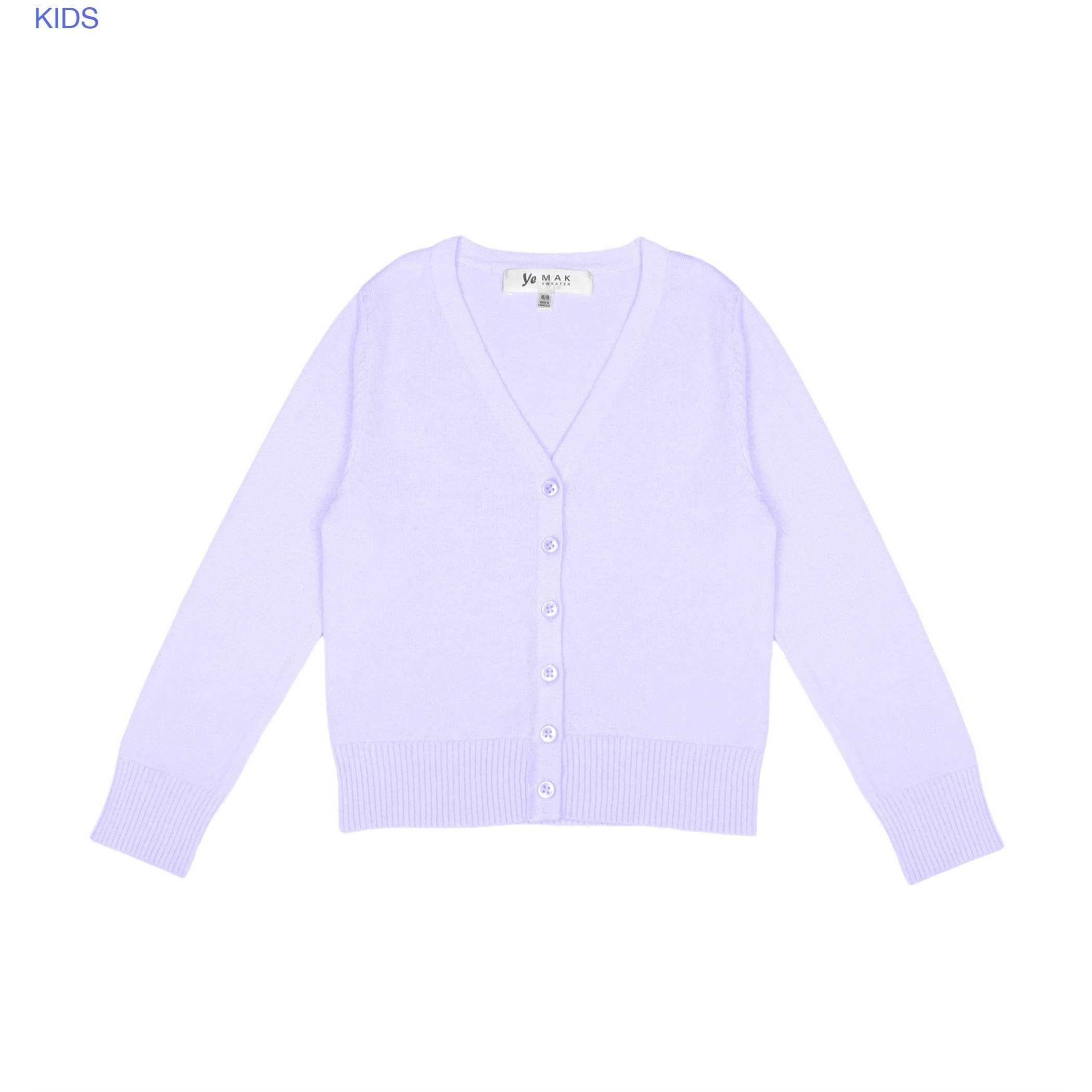 Mak - Wholesale Cardigan - Kids - Girl's Long Sleeve V neck Sweater Cardigan MK5178KID21